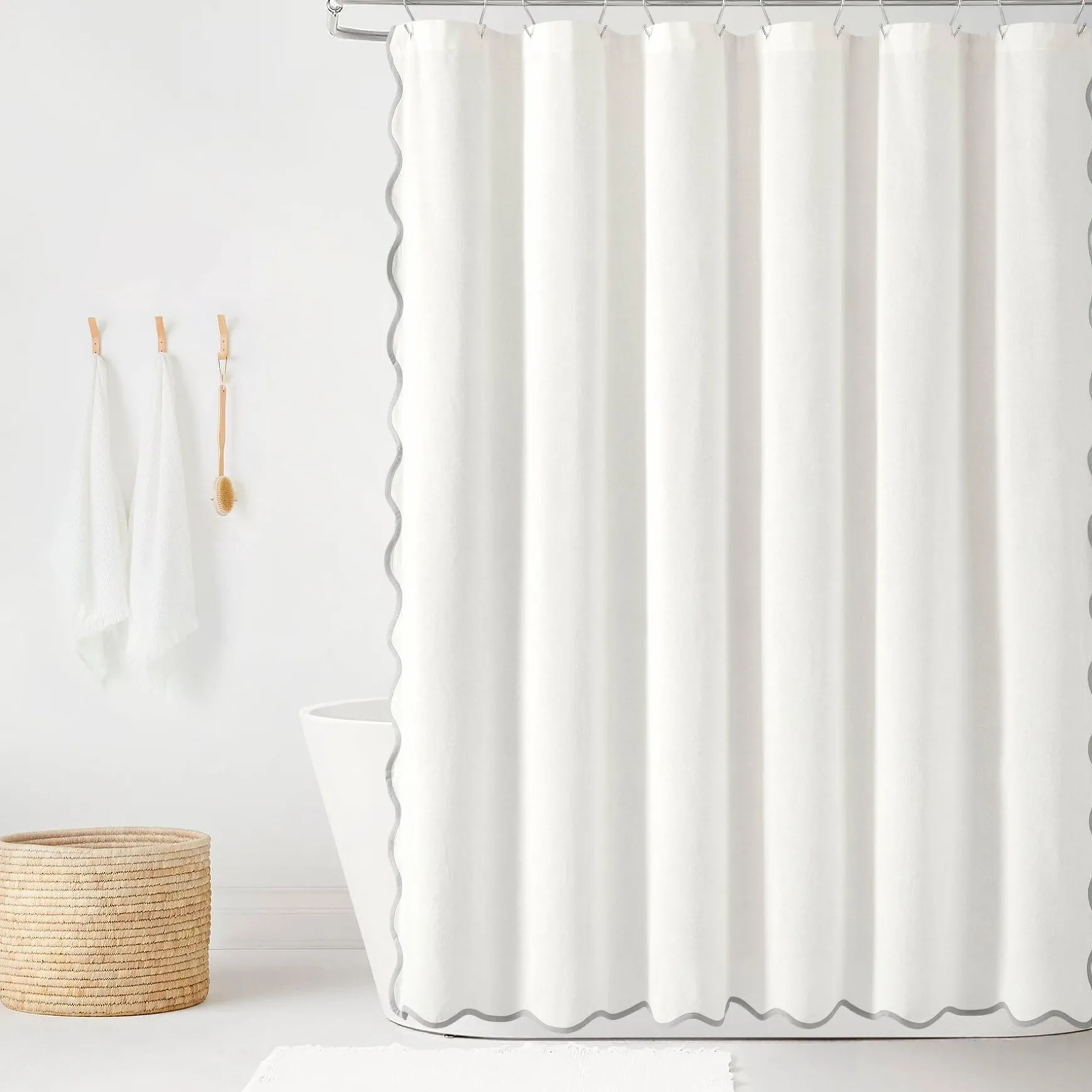 Coastal Chic Scalloped Edge Shower Curtain