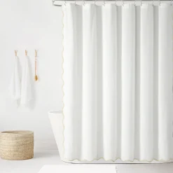 Coastal Chic Scalloped Edge Shower Curtain