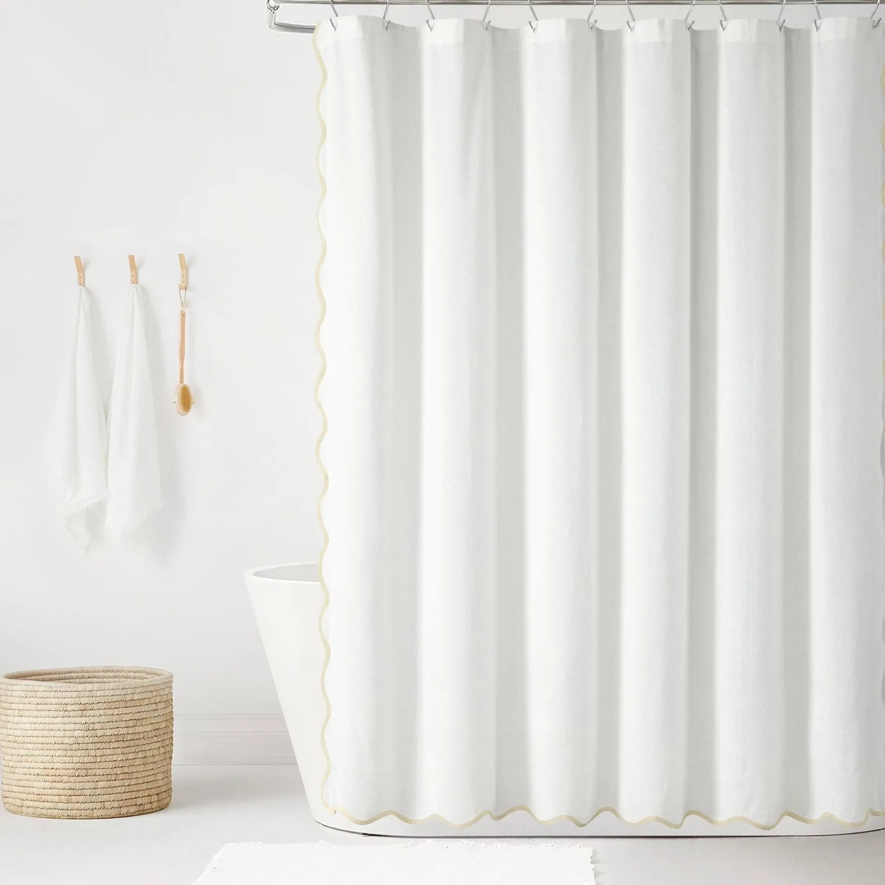 Coastal Chic Scalloped Edge Shower Curtain