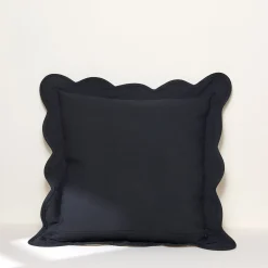 Coastal Chic Scalloped Edge Throw Pillow Cover