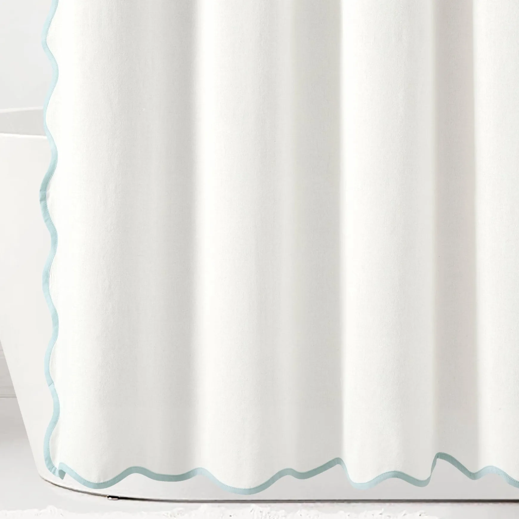 Coastal Chic Scalloped Edge Shower Curtain