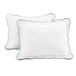 Coastal Chic Scalloped Edge Reversible Quilt 3 Piece Set