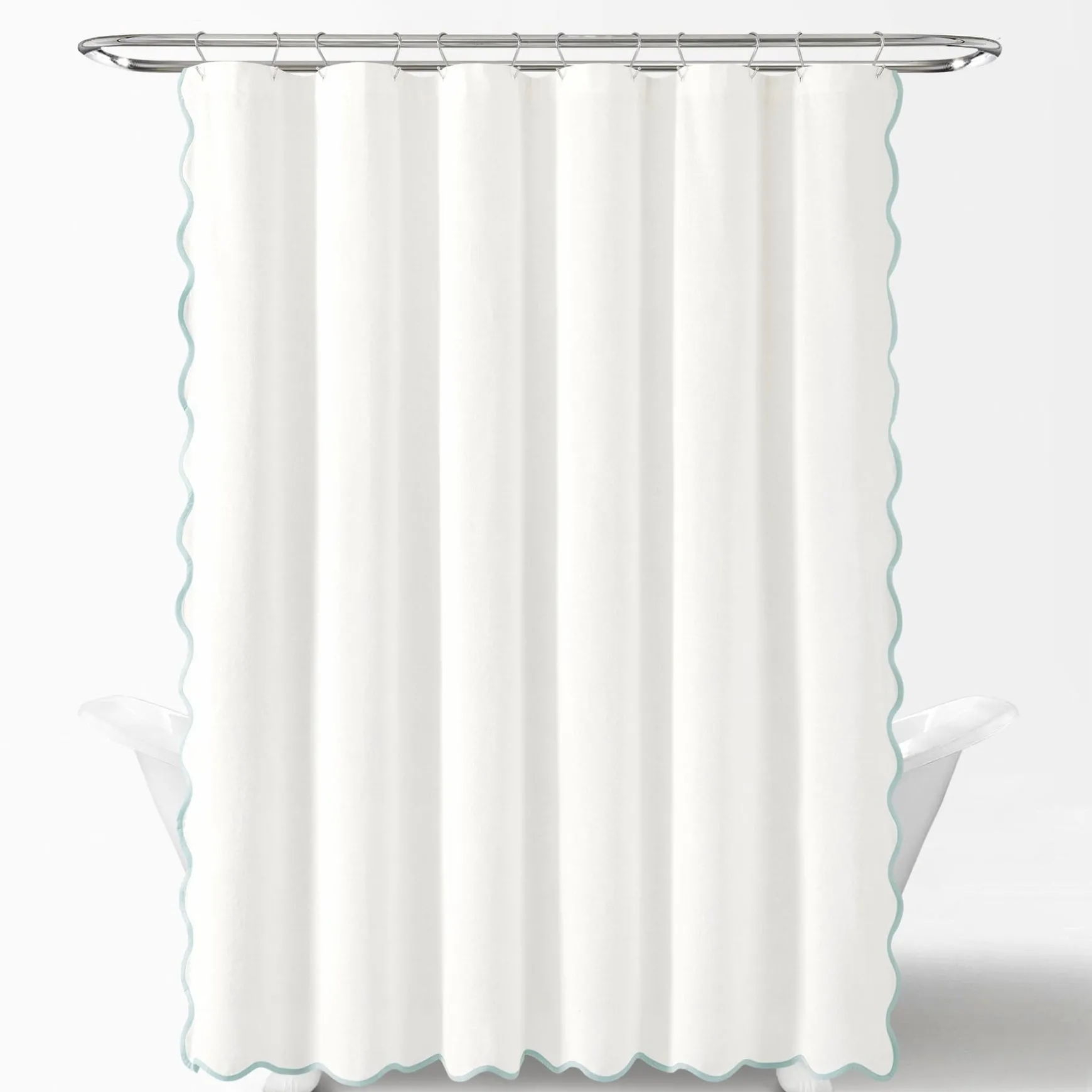 Coastal Chic Scalloped Edge Shower Curtain