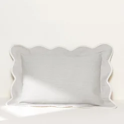 Coastal Chic Scalloped Edge Throw Pillow Cover
