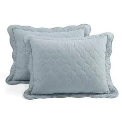 Coastal Chic Scalloped Edge Reversible Quilt 3 Piece Set