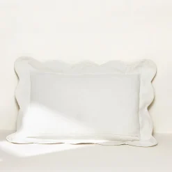 Coastal Chic Scalloped Edge Throw Pillow Cover