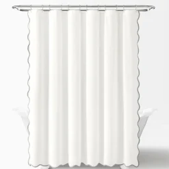 Coastal Chic Scalloped Edge Shower Curtain