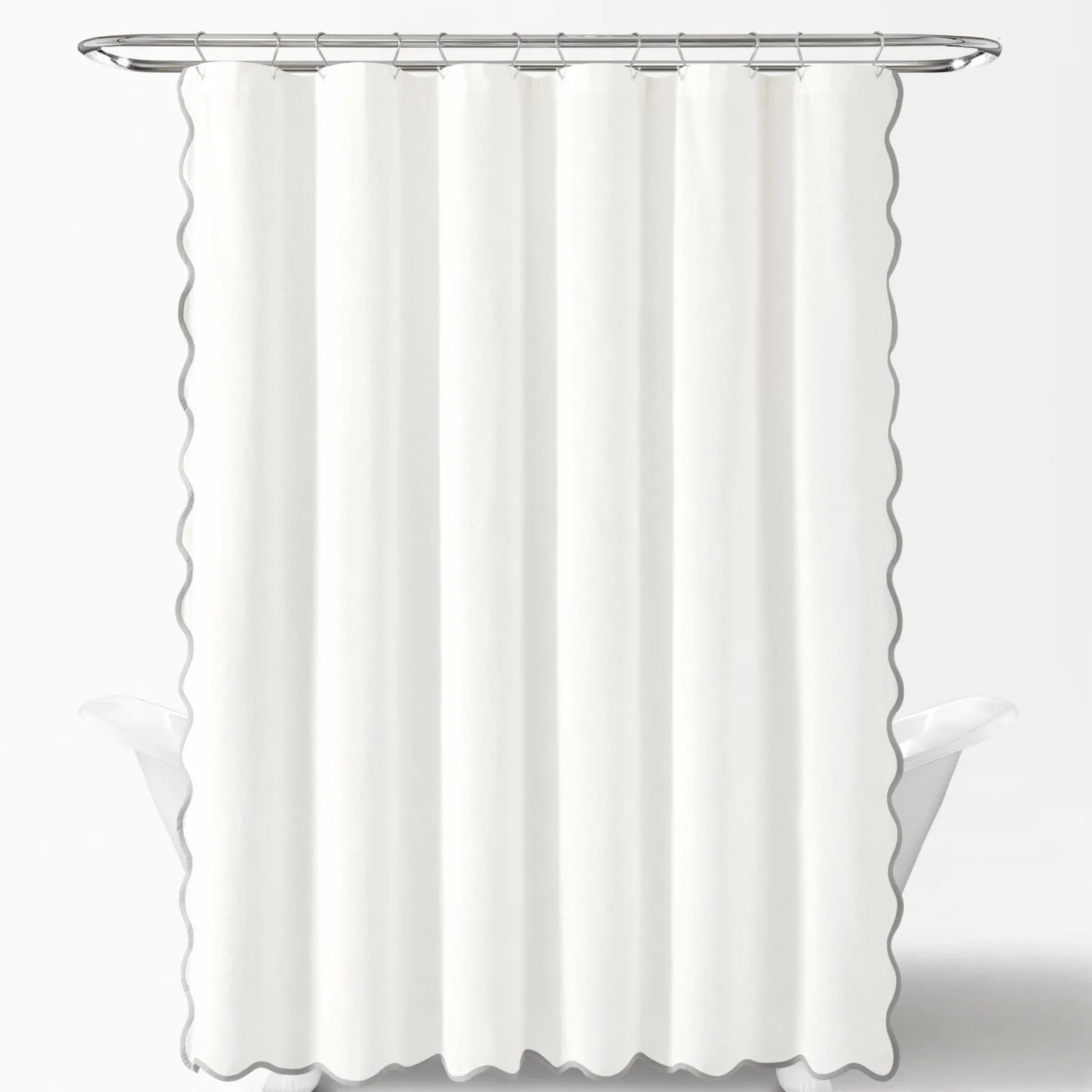 Coastal Chic Scalloped Edge Shower Curtain