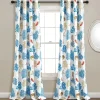 Coastal Reef Feather Light Filtering Window Curtain Panel Set