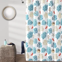 Coastal Reef Feather Shower Curtain