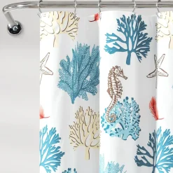 Coastal Reef Feather Shower Curtain