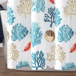 Coastal Reef Feather Shower Curtain