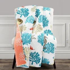 Coastal Reef Feather Throw