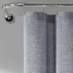 Color Block Ombre Yarn Dyed Recycled Cotton Blend Shower Curtain