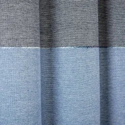 Color Block Ombre Yarn Dyed Recycled Cotton Blend Shower Curtain