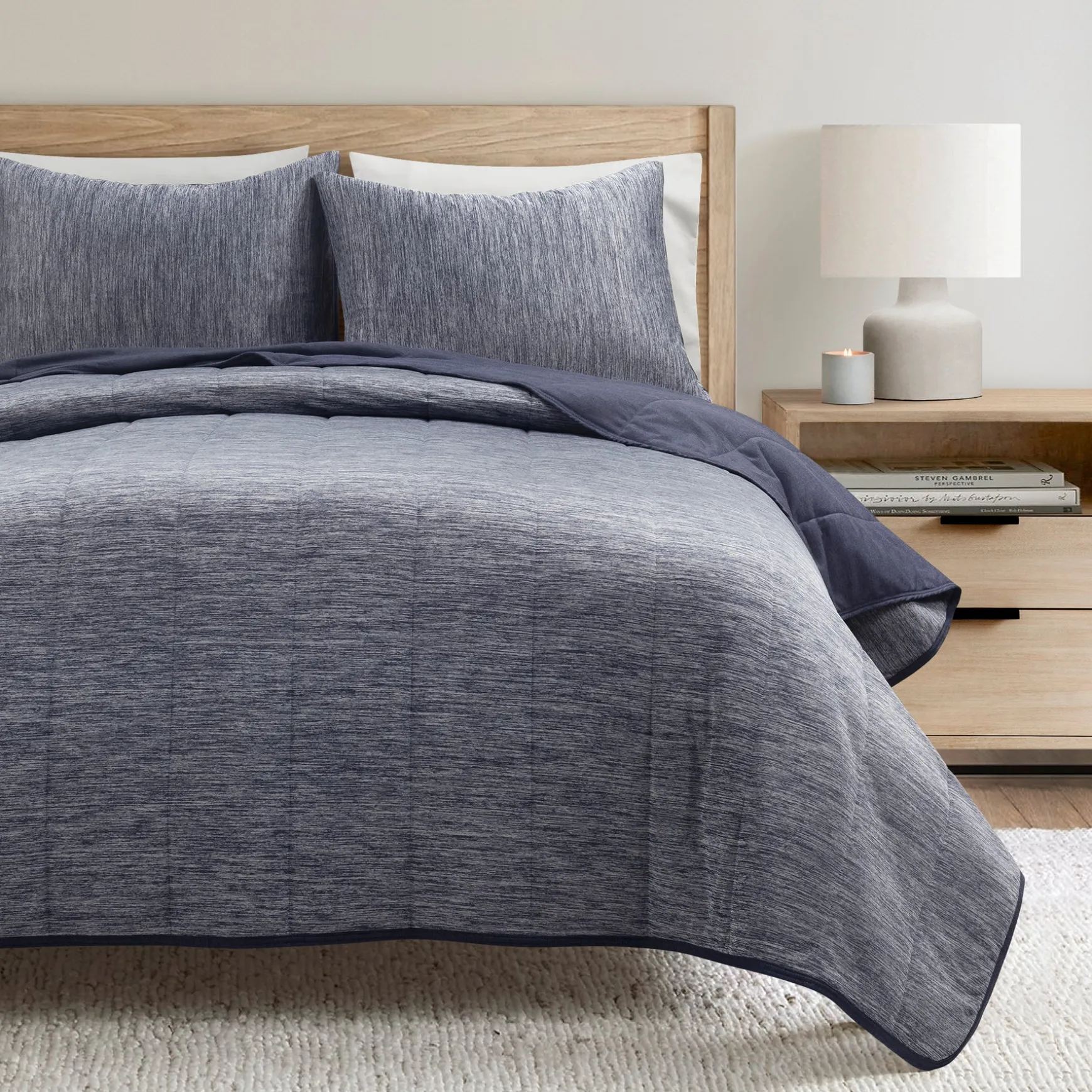 Cooling Reversible Quilted Blanket 3 Piece Set