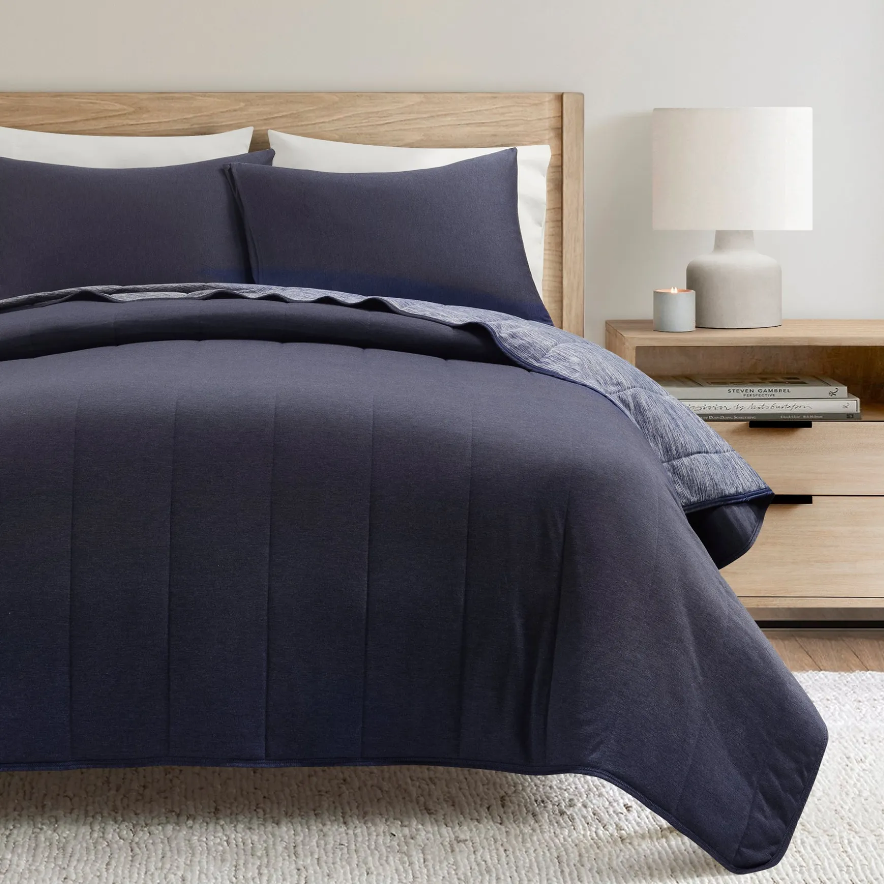 Cooling Reversible Quilted Blanket 3 Piece Set