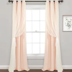 Cottage Polka Dot Sheer Window Curtain Panel Set