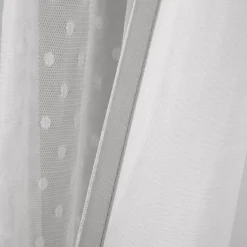 Cottage Polka Dot Sheer Window Curtain Panel Set