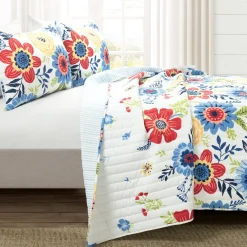 Cottagecore Ariana Flower Reversible Quilt 3 Piece Set