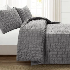 Crinkle Textured Dobby Comforter Set