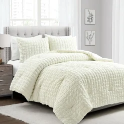 Crinkle Textured Dobby Comforter Set