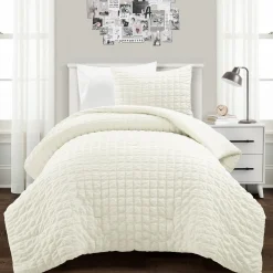 Crinkle Textured Dobby Comforter Set