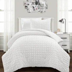 Crinkle Textured Dobby Comforter Set
