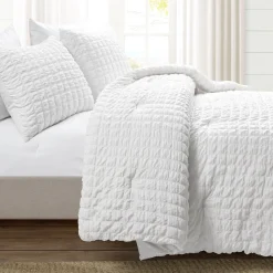 Crinkle Textured Dobby Comforter Set