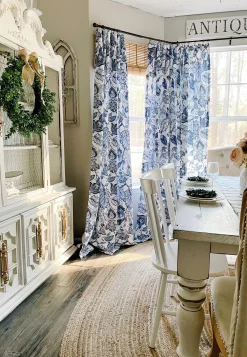 Cynthia Jacobean Light Filtering Window Curtain Set