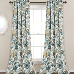 Cynthia Jacobean Light Filtering Window Curtain Set