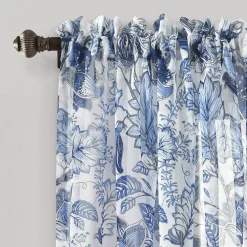 Cynthia Jacobean Sheer Window Curtain Panel Set