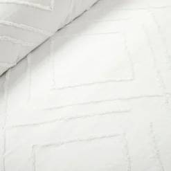 Diamond Clip Jacquard Duvet Cover 3 Piece Set