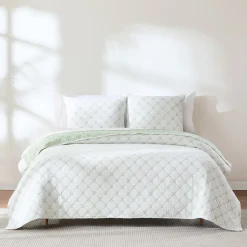 Diamond Leaf Jacquard Reversible Matelasse Coverlet Set