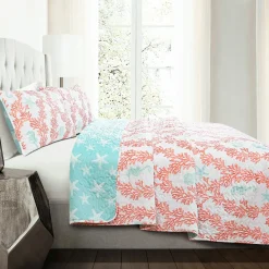 Dina Coral Quilt 3 Piece Set