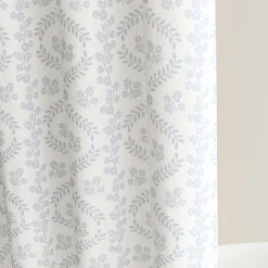 Doreen Delicate Floral Linen Textured Shower Curtain