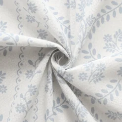 Doreen Delicate Floral Linen Textured Shower Curtain