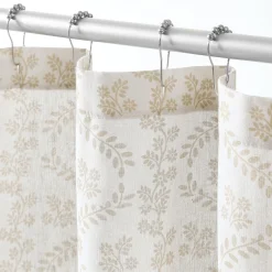 Doreen Delicate Floral Linen Textured Shower Curtain