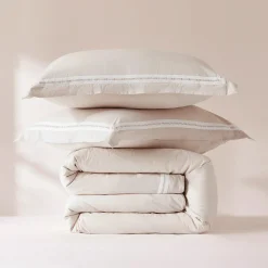 Doris Eyelet Inset Trim Cotton Duvet Cover Set