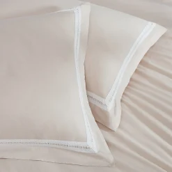 Doris Eyelet Inset Trim Cotton Duvet Cover Set
