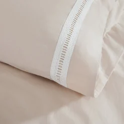 Doris Eyelet Inset Trim Cotton Duvet Cover Set