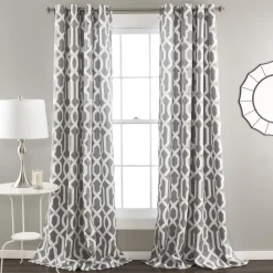 Edward Trellis Light Filtering Window Curtain Panel Set