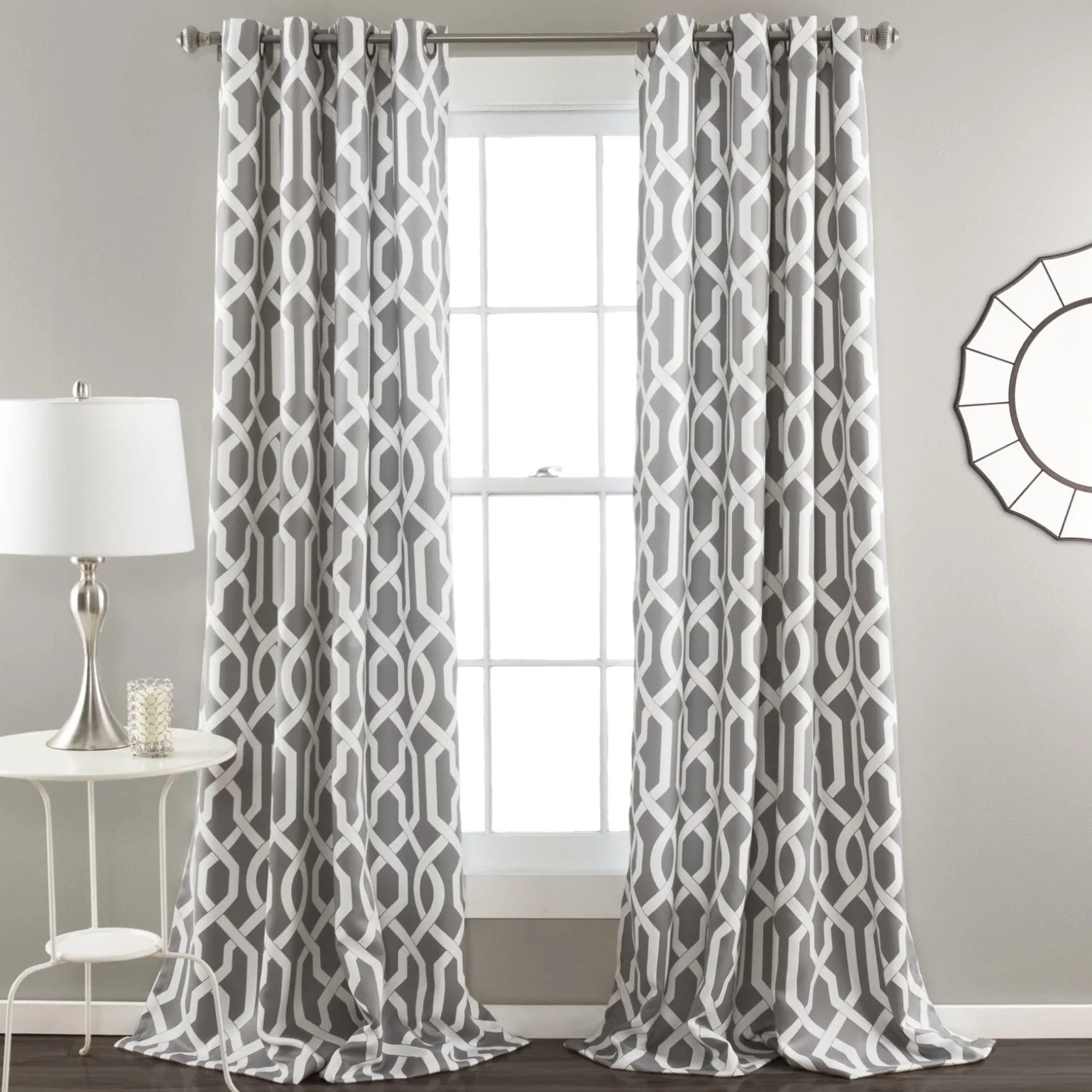 Edward Trellis Light Filtering Window Curtain Panel Set