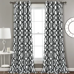 Edward Trellis Light Filtering Window Curtain Panel Set