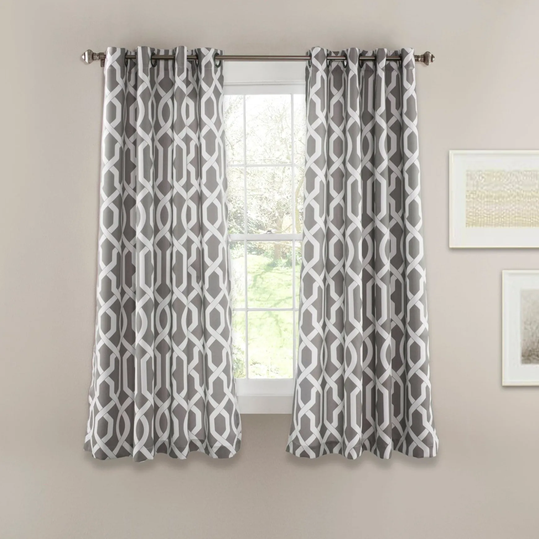 Edward Trellis Light Filtering Window Curtain Panel Set