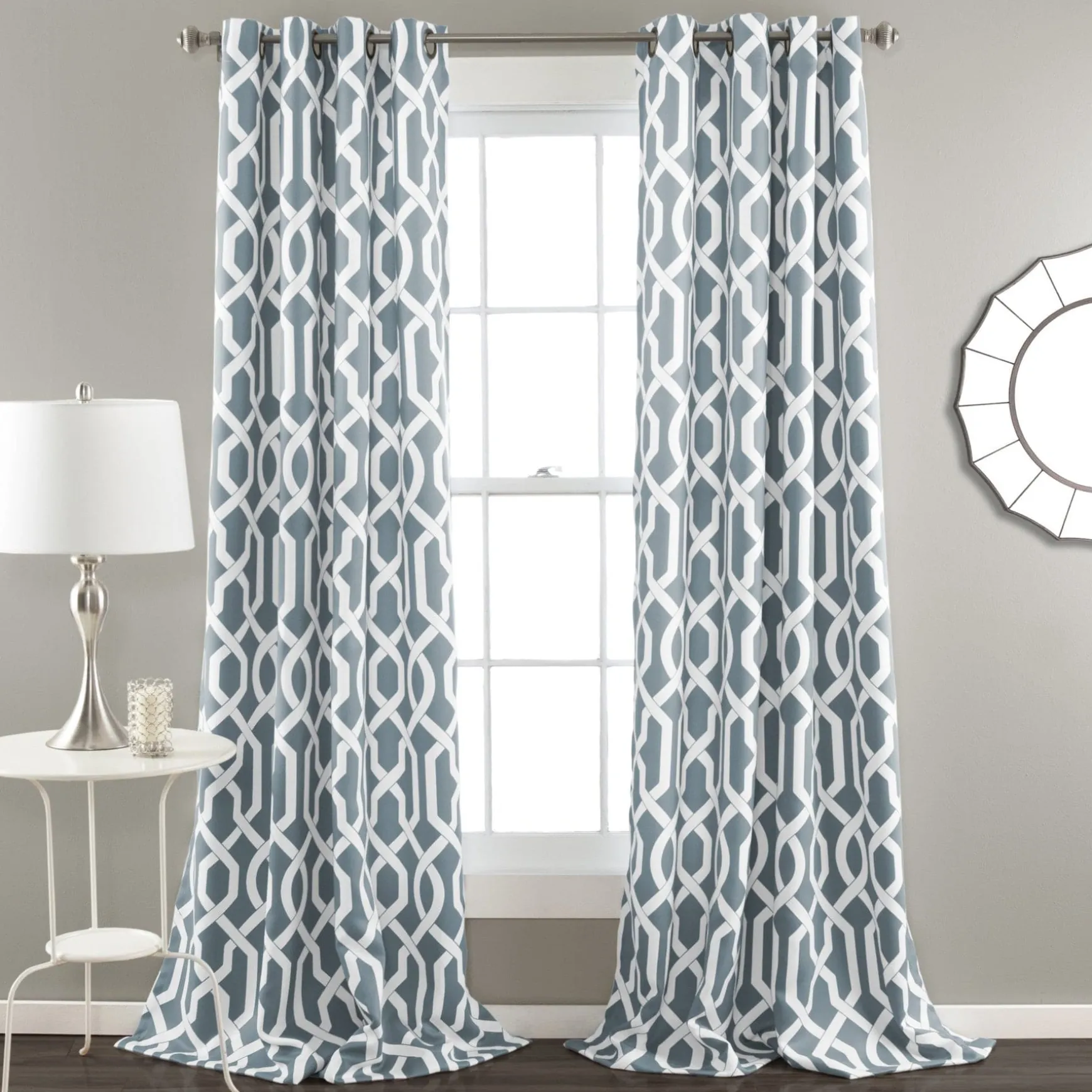 Edward Trellis Light Filtering Window Curtain Panel Set
