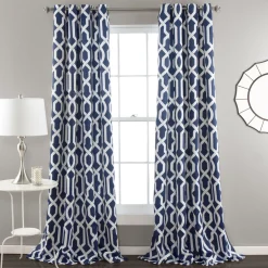 Edward Trellis Light Filtering Window Curtain Panel Set