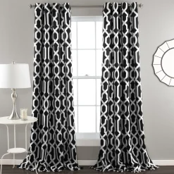 Edward Trellis Light Filtering Window Curtain Panel Set