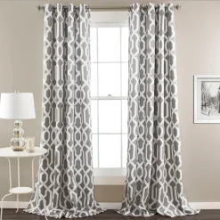 Edward Trellis Light Filtering Window Curtain Panel Set