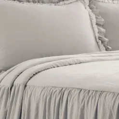 Ella Ruffle Lace 3 Piece Bedspread Set
